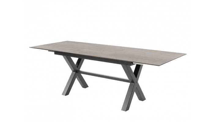 FORCE - Table C avec 1 allonge centrale de 60 cm en céramique
