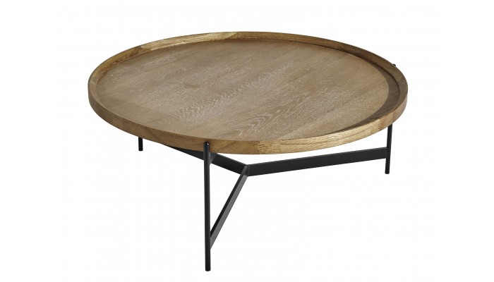 NOÉ - Table basse ronde placage chêne 100 cm