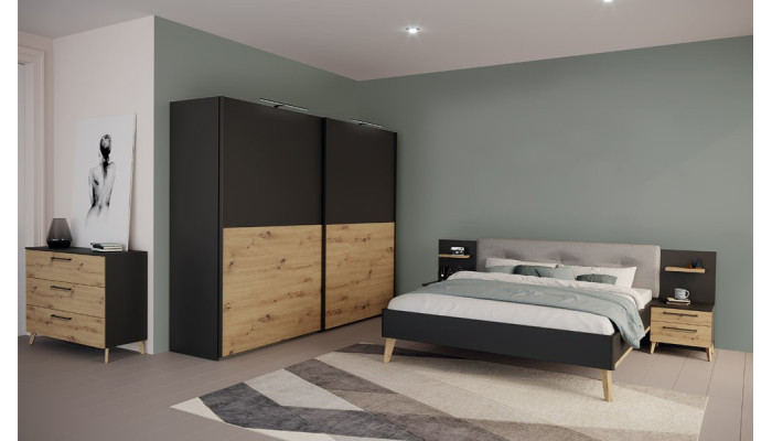 CERTANO - Armoire 2 portes coulissantes 