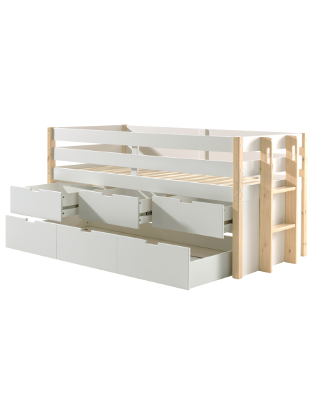 JUNIOR - Lit gigogne 90 x 200 avec échelle