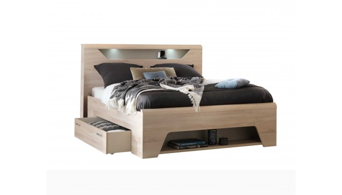 MULTY - Cadre de lit avec tiroirs pour rangement 140 x 190 cm