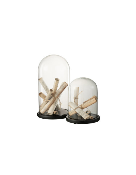 Parchemin  - Cloche verre Beige small 