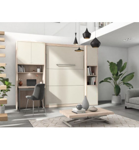 Smart - Armoire lit vertical avec bureau 