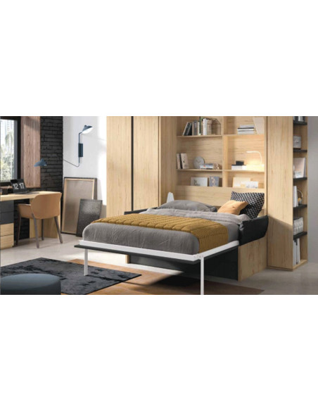 Eos - Armoire lit autoportante avec banquette 