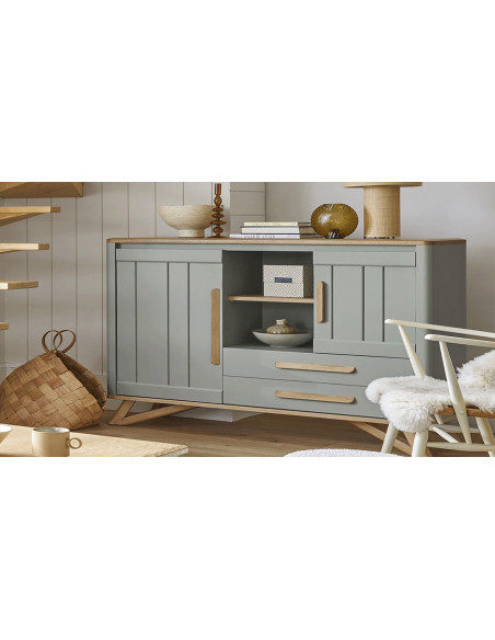 Alva - Meuble d'appui 2 portes 1 tiroir 1 niche 