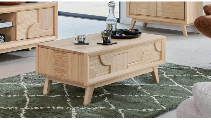 Rivage - Table de salon plateau relevable 