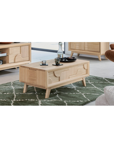 Rivage - Table de salon plateau relevable 