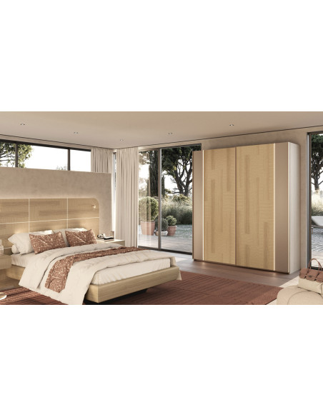 Majestic - Armoire 2 portes bois coulissantes 