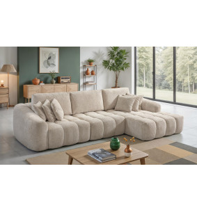 Brandy - Canapé d'angle chaise longue avec 2 assises coulissantes  2