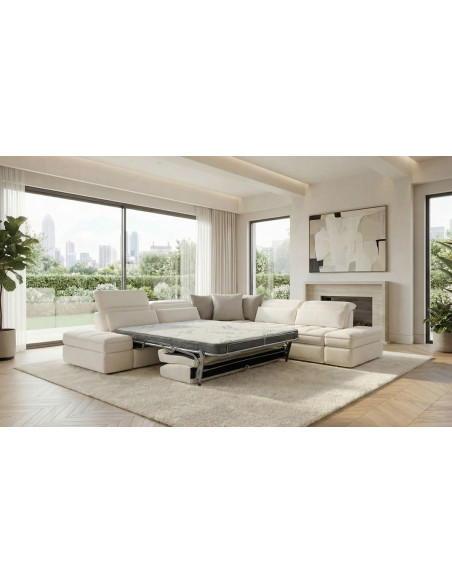 Moove - Canapé d'angle relaxation convertible 