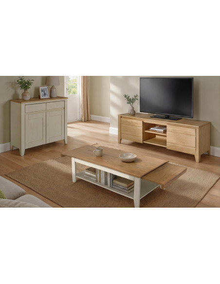 Ynès - Table basse 2 tirettes 